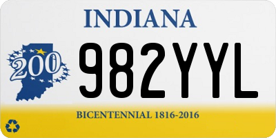 IN license plate 982YYL