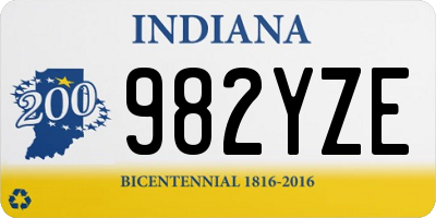 IN license plate 982YZE