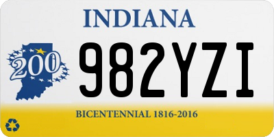 IN license plate 982YZI