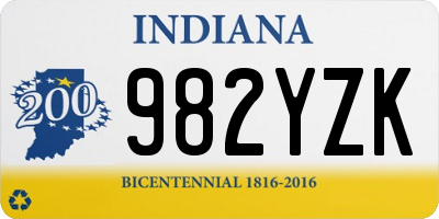 IN license plate 982YZK