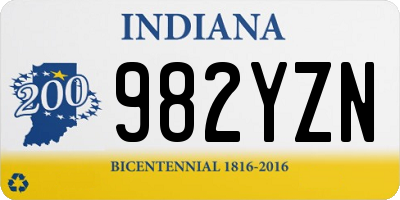 IN license plate 982YZN