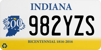 IN license plate 982YZS