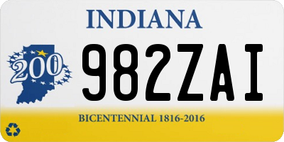 IN license plate 982ZAI