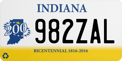 IN license plate 982ZAL