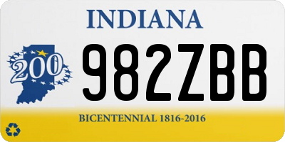 IN license plate 982ZBB