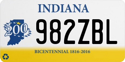 IN license plate 982ZBL