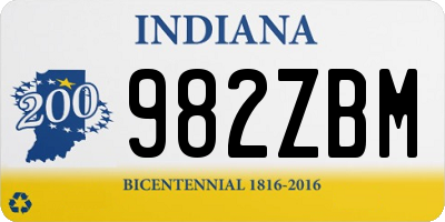 IN license plate 982ZBM