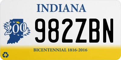 IN license plate 982ZBN