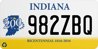 IN license plate 982ZBQ
