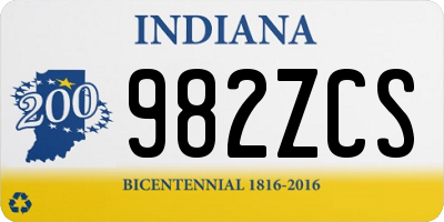 IN license plate 982ZCS