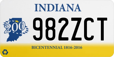 IN license plate 982ZCT