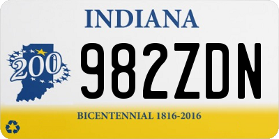 IN license plate 982ZDN