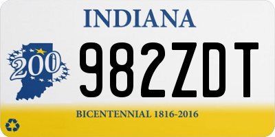 IN license plate 982ZDT