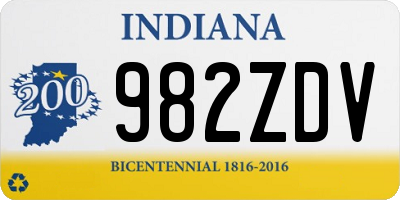 IN license plate 982ZDV