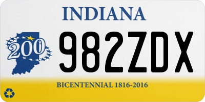IN license plate 982ZDX