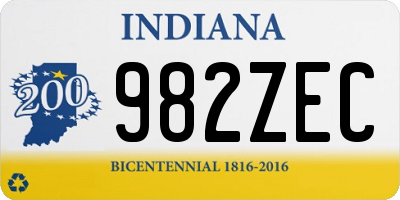 IN license plate 982ZEC