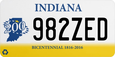 IN license plate 982ZED