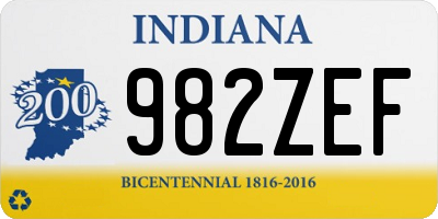 IN license plate 982ZEF