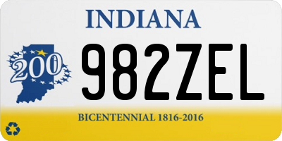 IN license plate 982ZEL