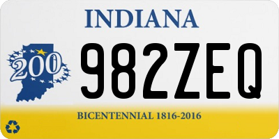 IN license plate 982ZEQ