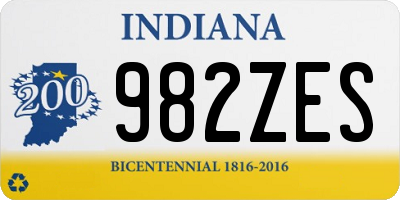 IN license plate 982ZES
