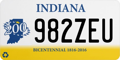 IN license plate 982ZEU