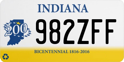 IN license plate 982ZFF