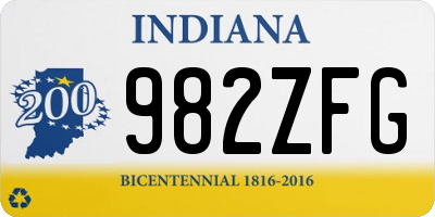 IN license plate 982ZFG