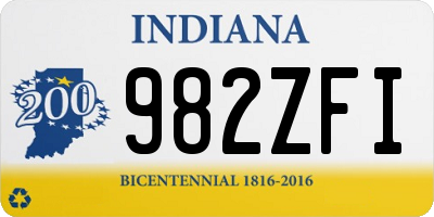 IN license plate 982ZFI