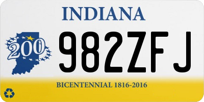 IN license plate 982ZFJ