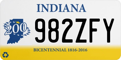 IN license plate 982ZFY