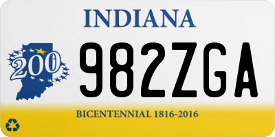 IN license plate 982ZGA