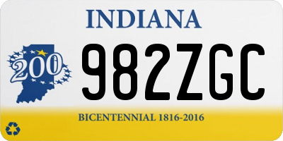 IN license plate 982ZGC