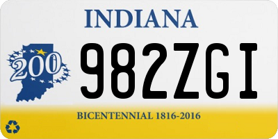 IN license plate 982ZGI
