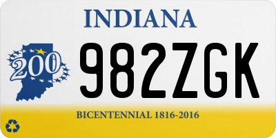 IN license plate 982ZGK