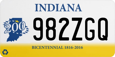 IN license plate 982ZGQ