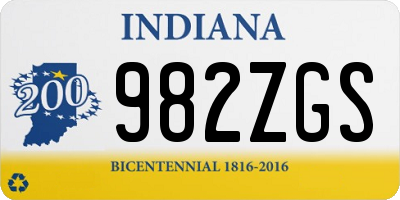 IN license plate 982ZGS