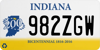 IN license plate 982ZGW