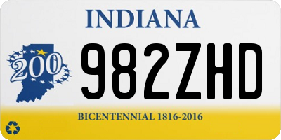 IN license plate 982ZHD