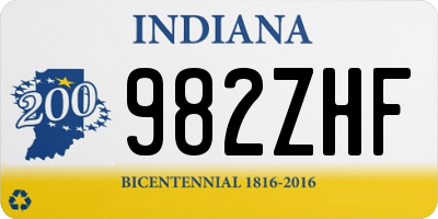 IN license plate 982ZHF