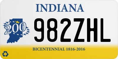 IN license plate 982ZHL