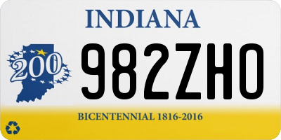IN license plate 982ZHO