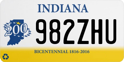 IN license plate 982ZHU