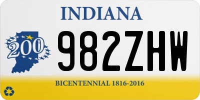 IN license plate 982ZHW