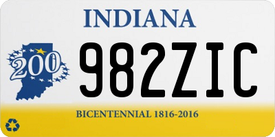 IN license plate 982ZIC