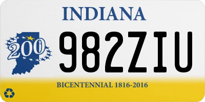 IN license plate 982ZIU