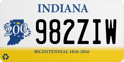 IN license plate 982ZIW