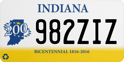 IN license plate 982ZIZ