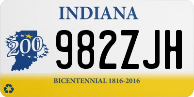 IN license plate 982ZJH