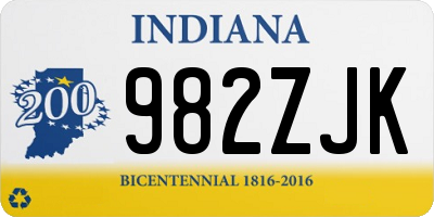 IN license plate 982ZJK